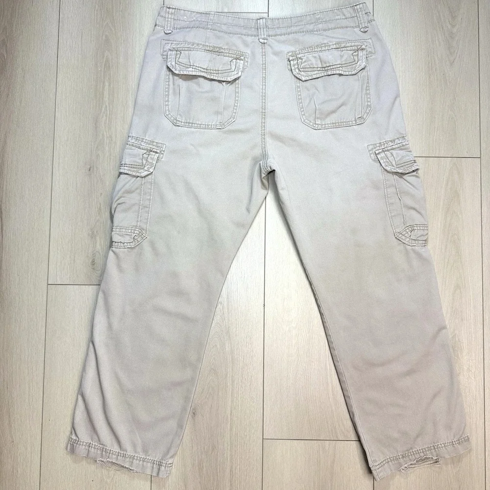 VTG Unionbay Cargo Pants Khaki 36x27 Cotton Y2K Workwear Utility Mens Casual Fit